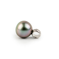 Plumeria Pink 11.1mm Tahitian Pearl Pendant on 18K White Gold