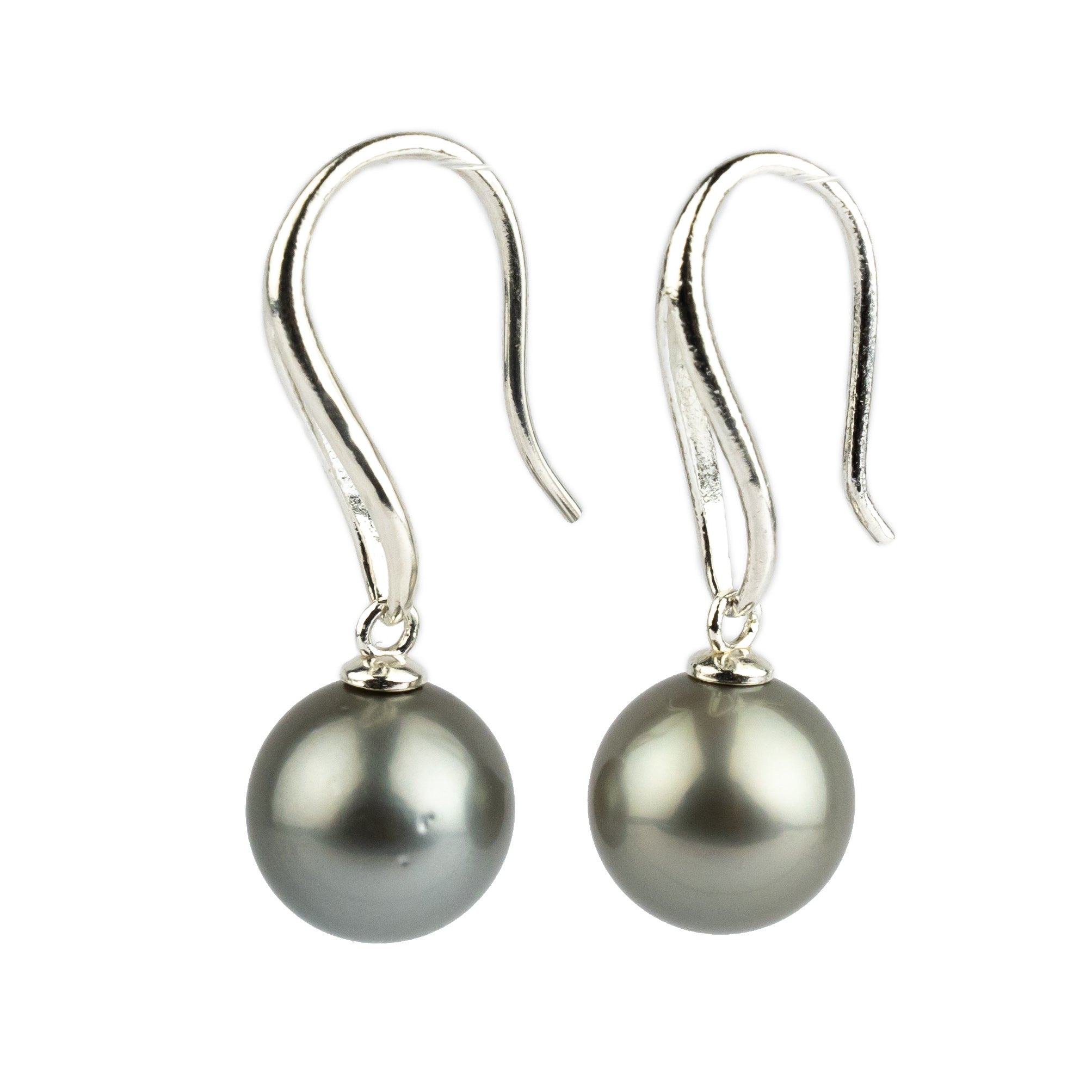 Light Silvery 11.5mm Teardrop Hook Dangles on Sterling Silver