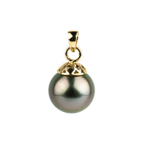 Pink Green 10.4mm Tahitian Pearl Filigree Pendant
