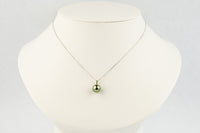 Cool Pink Green Tahitian Pearl & Emerald Éclat Necklace on 14KWG