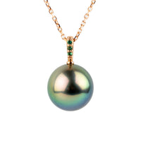 Ocean Sunset Tahitian Pearl & Emerald Éclat Necklace on 14KRG