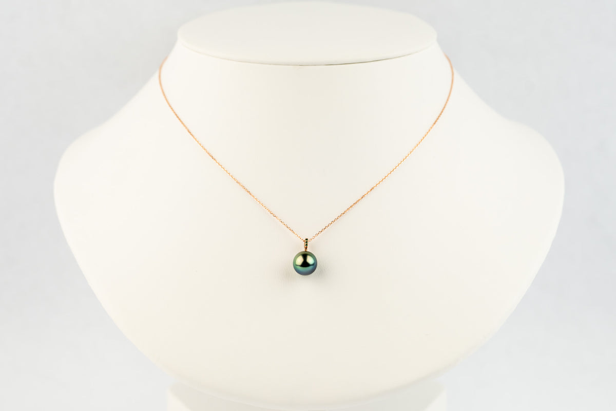 Ocean Sunset Tahitian Pearl & Emerald Éclat Necklace on 14KRG