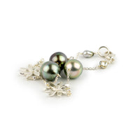 Opalescent Tiaré Tahitian Pearl Tin Cup Bracelet on Sterling Silver