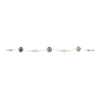 Opalescent Tiaré Tahitian Pearl Tin Cup Bracelet on Sterling Silver