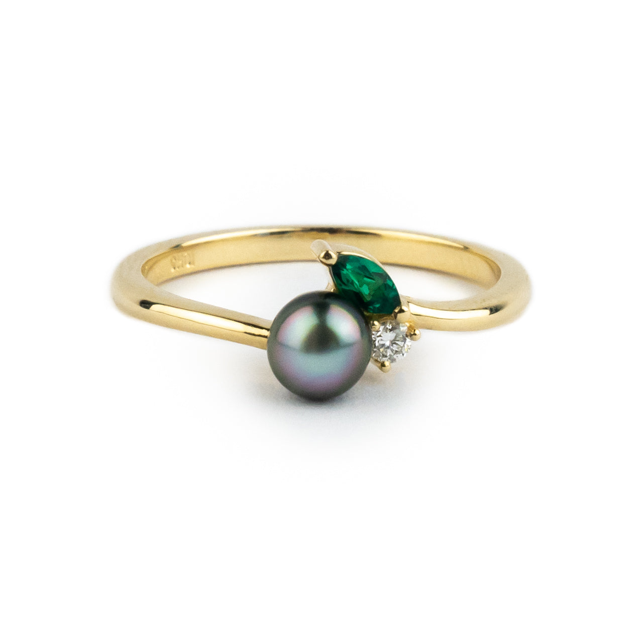 Tahitian Keshi Pearl & Gemstone Natura Ring