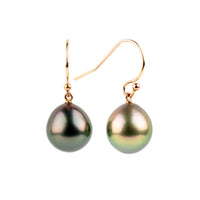 Sunset & Sunrise Drop Tahitian Pearl Dangle Earrings on 14K Rose Gold