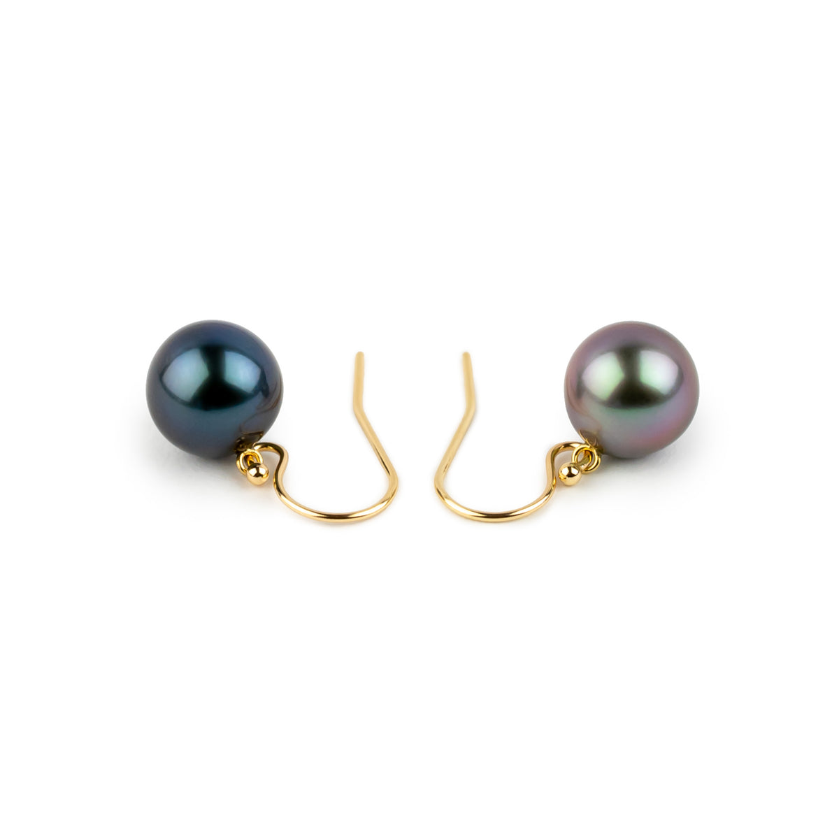 Lapis & Fuchsia Tahitian Pearl Dangle Earrings on 14K Yellow Gold