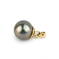Pink Green 10.4mm Tahitian Pearl Filigree Pendant