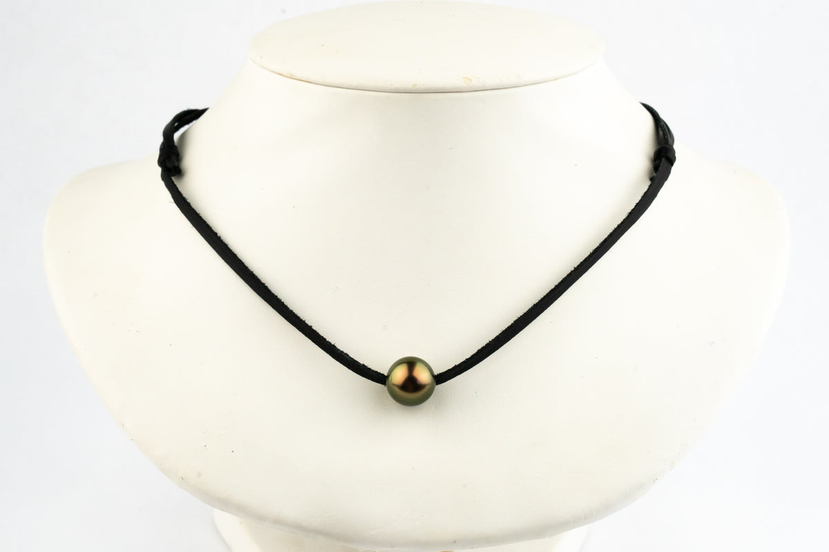 Coppery Aubergine Green 11.7mm Super Mana Necklace