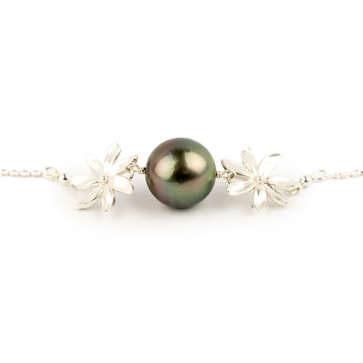 Tropical Dream Tiare Choker Necklace on Sterling Silver