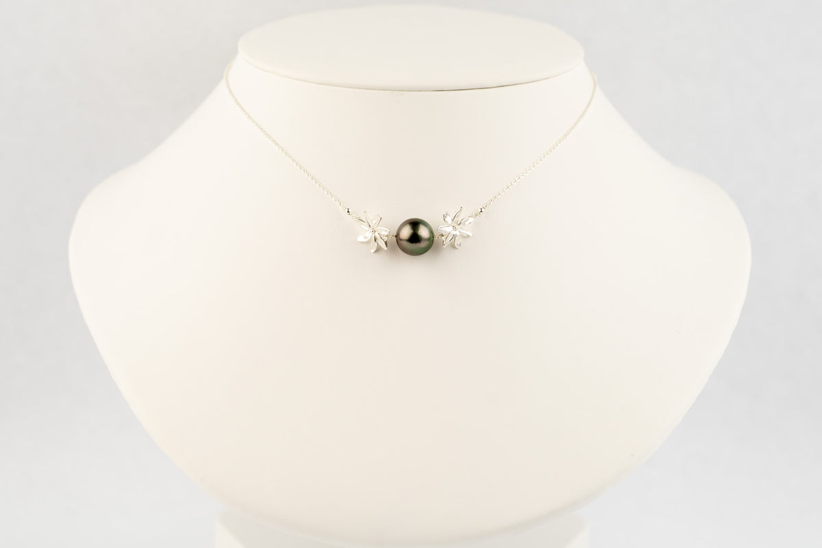 Tropical Dream Tiare Choker Necklace on Sterling Silver