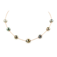 Sweetheart Baroque Tin-Cup Tahitian Pearl Necklace on 14K Rose Gold