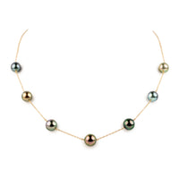Indian Summer Tin-Cup Tahitian Pearl Necklace on 14K Yellow Gold