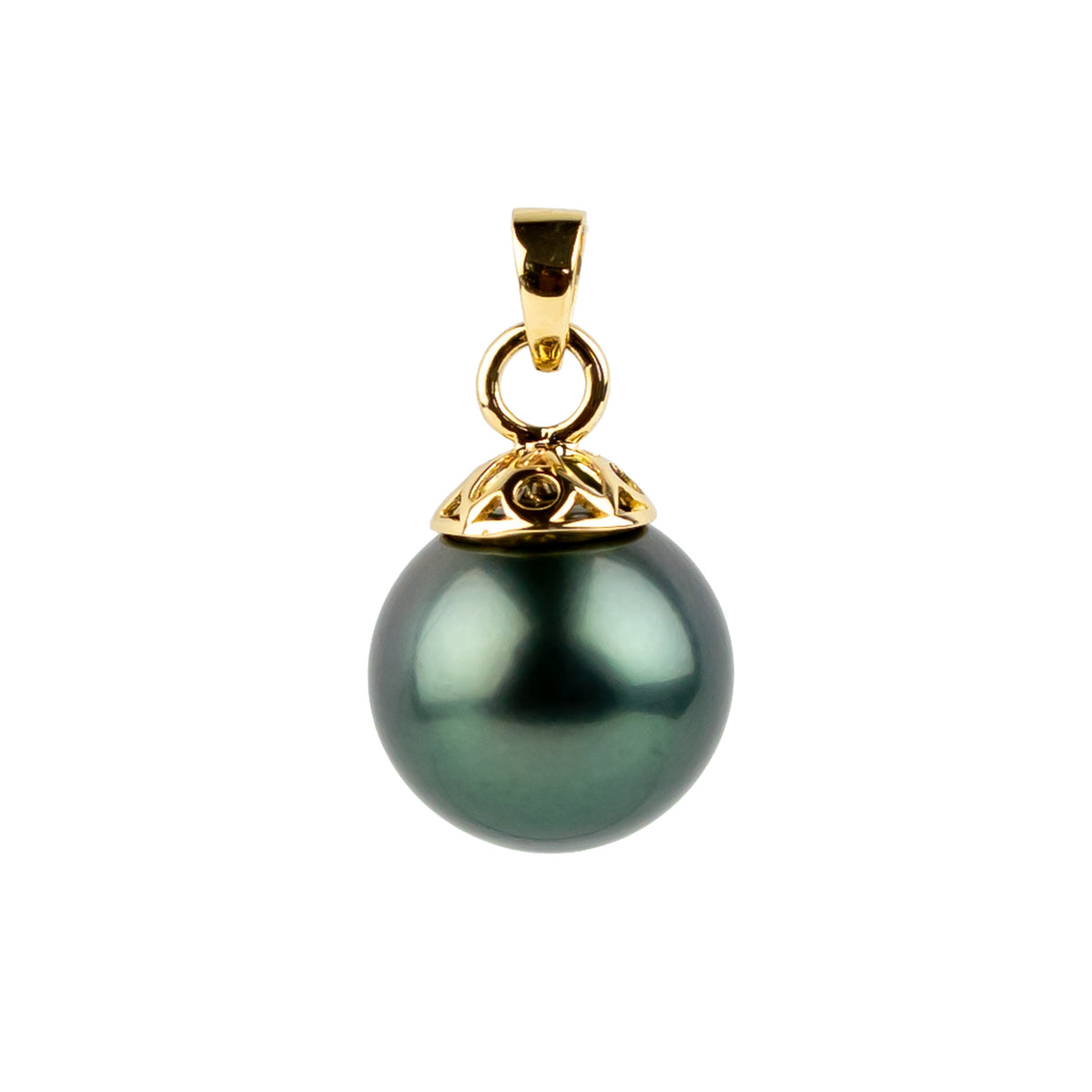 Evergreen 10.7mm Tahitian Pearl Filigree Pendant