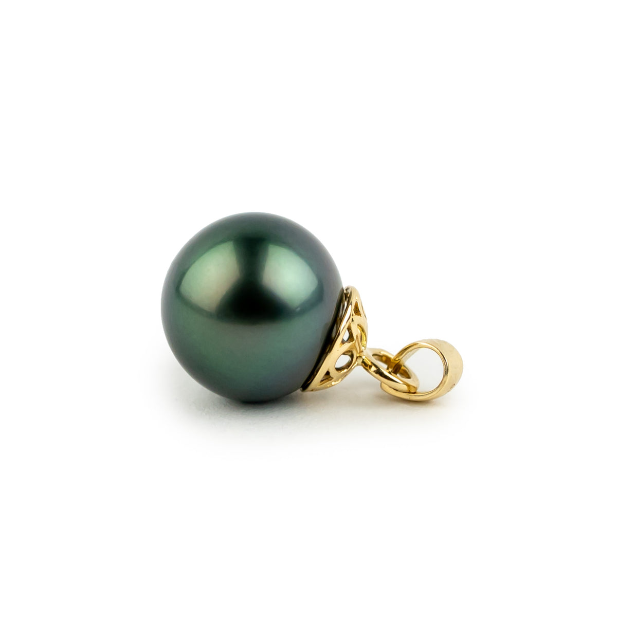 Evergreen 10.7mm Tahitian Pearl Filigree Pendant