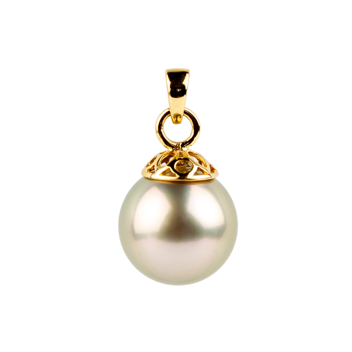 Pastel Pink 10.4mm Tahitian Pearl Filigree Pendant