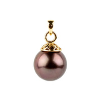 Dark Cherry 10.3mm Tahitian Pearl Filigree Pendant