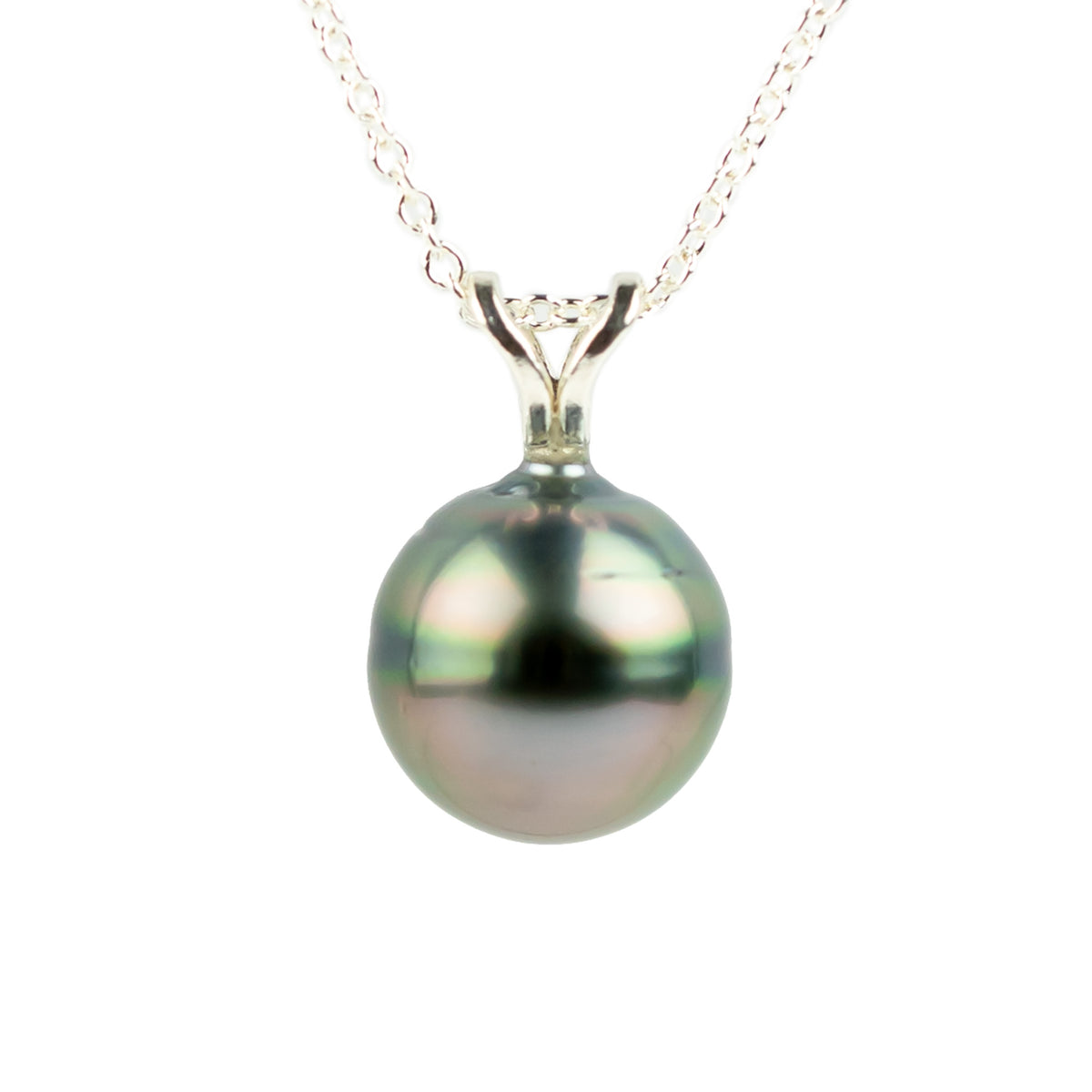 Cotton Candy Pink 9mm Tahitian Pearl I'a Necklace on Sterling Silver