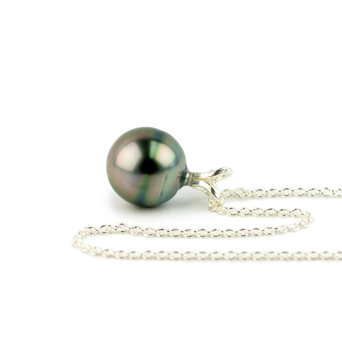 Cotton Candy Pink 9mm Tahitian Pearl I'a Necklace on Sterling Silver