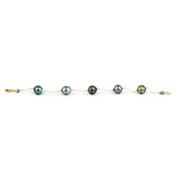 Multi-Colorful Circled Tin-Cup Tahitian Pearl Bracelet on 14/20 Gold Filled