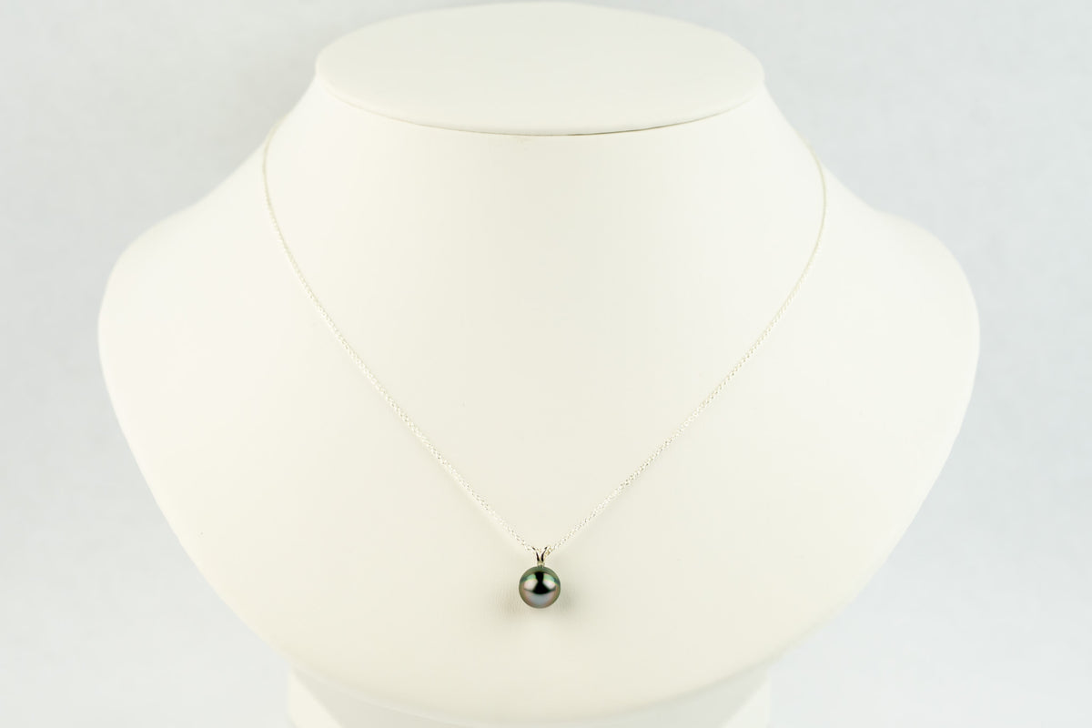 Cotton Candy Pink 9mm Tahitian Pearl I'a Necklace on Sterling Silver