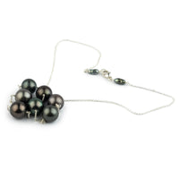 Dusky Purple Tin-Cup Tahitian Pearl Necklace on Sterling Silver