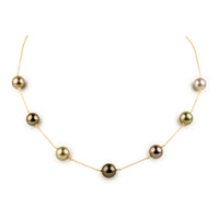 Earth Tones Tin-Cup Tahitian Pearl Necklace on 14/20 Gold Filled