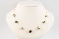 Earth Tones Tin-Cup Tahitian Pearl Necklace on 14/20 Gold Filled