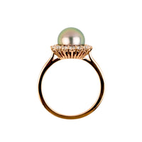 Tahitian Pearl & Diamond Soleil Ring on 14K Rose Gold