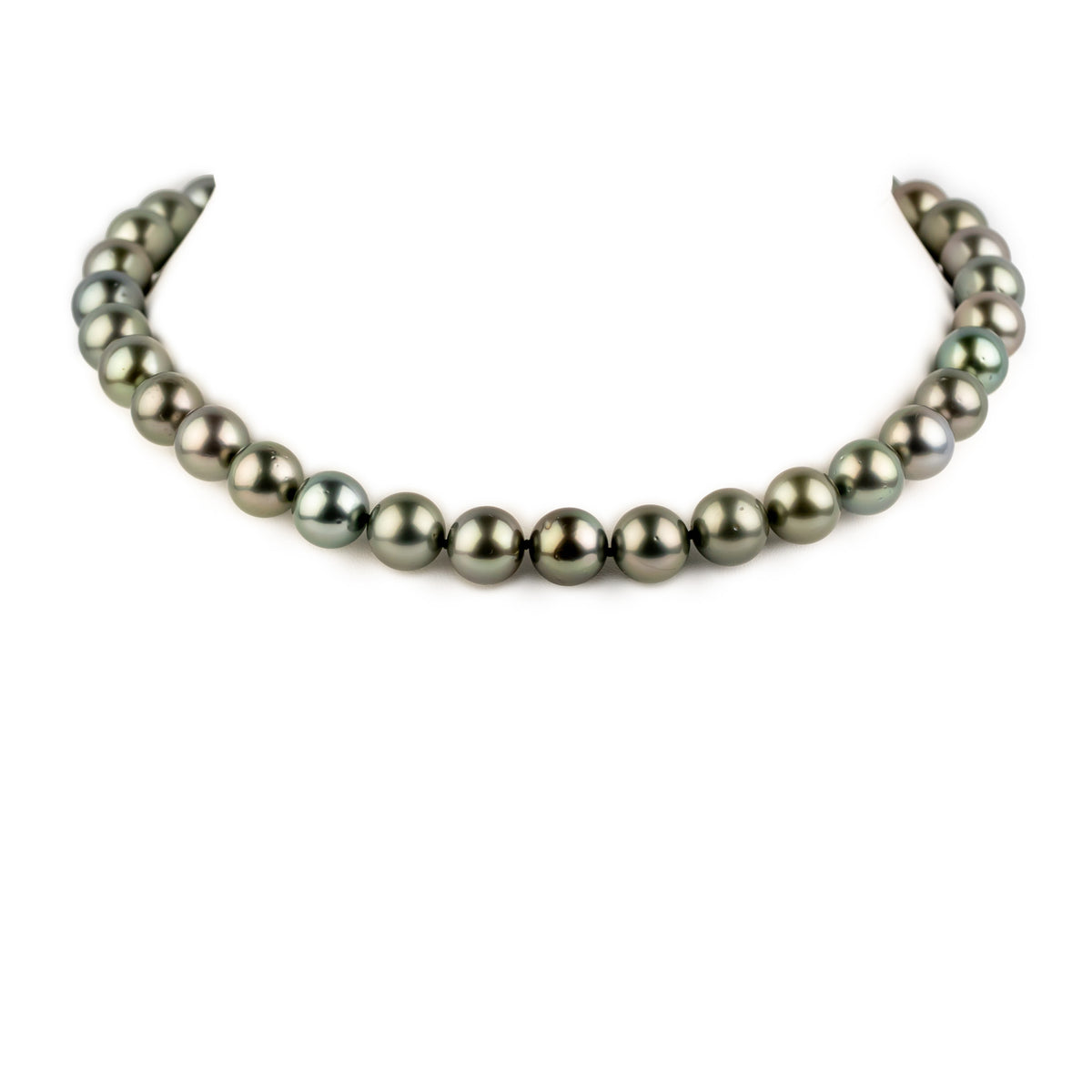 Seaglass Green 10.8-11.9mm Tahitian Pearl Choker Strand