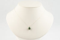 Tahitian Pearl & Diamond Peacock Green Étoile Necklace on Sterling Silver