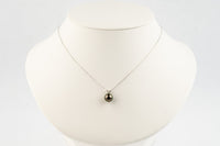 Aubergine Dream Tahitian Pearl & Diamond Hoa Necklace on 14K White Gold