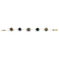 Coppery Green Circled Tin-Cup Tahitian Pearl Bracelet on 14/20 Gold Filled