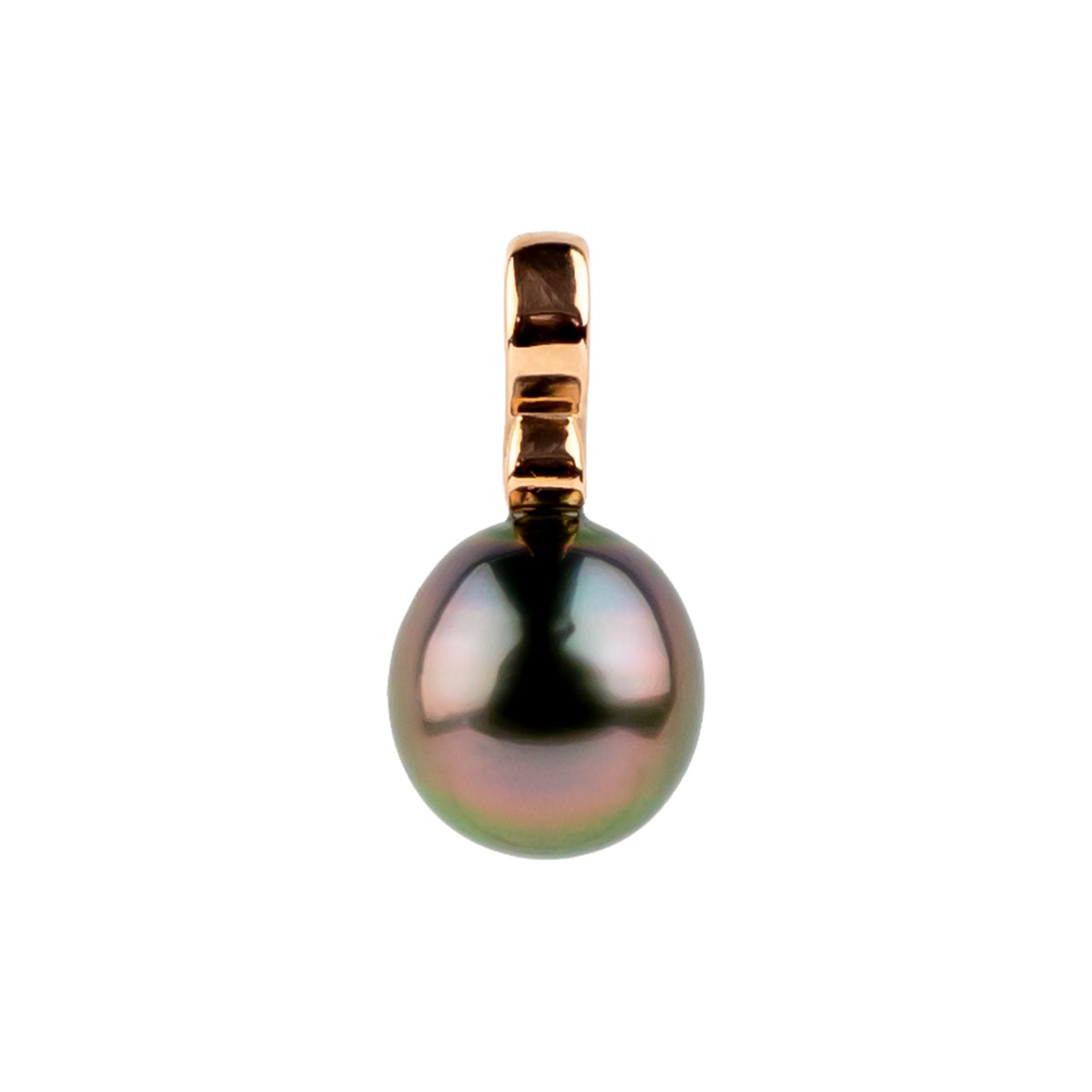 Polynesian Sunset 9mm Tahitian Pearl Infinity Pendant on 14K Rose Gold