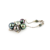 Lilac Garden Tahitian Pearl Tin Cup Bracelet on 14k White Gold