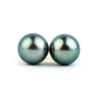 Lagoon Blue 11mm Tahitian Pearl Statement Stud Earrings