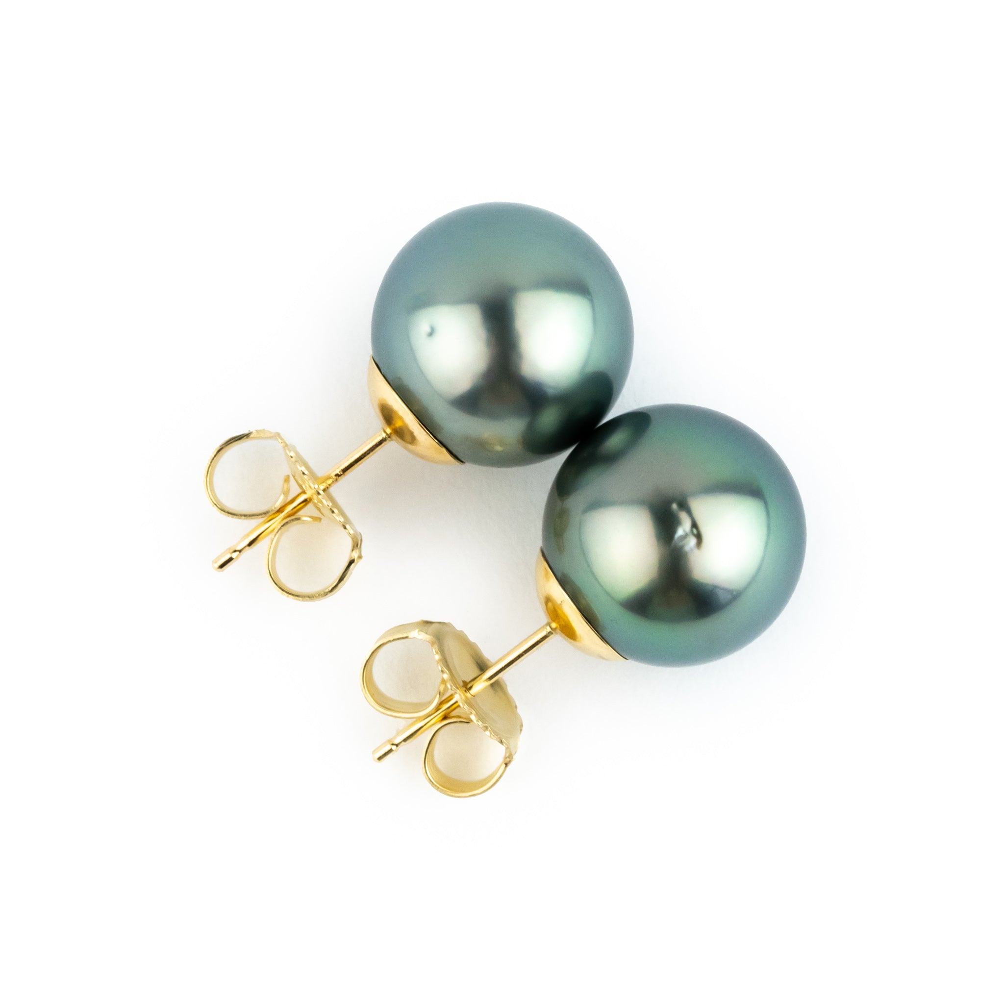 Lagoon Blue 11mm Tahitian Pearl Statement Stud Earrings