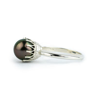 Royal Plum Peacock Tahitian Pearl Ring