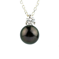 Tahitian Pearl & Diamond Jolie Necklace on Sterling Silver