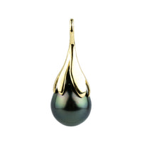 Forest Green 9.2mm Drop Tahitian Pearl Pendant