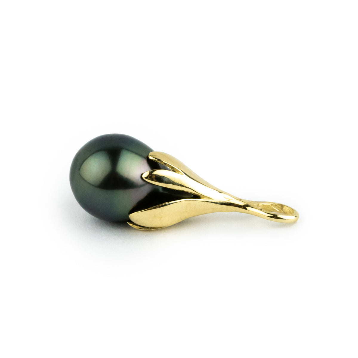 Forest Green 9.2mm Drop Tahitian Pearl Pendant