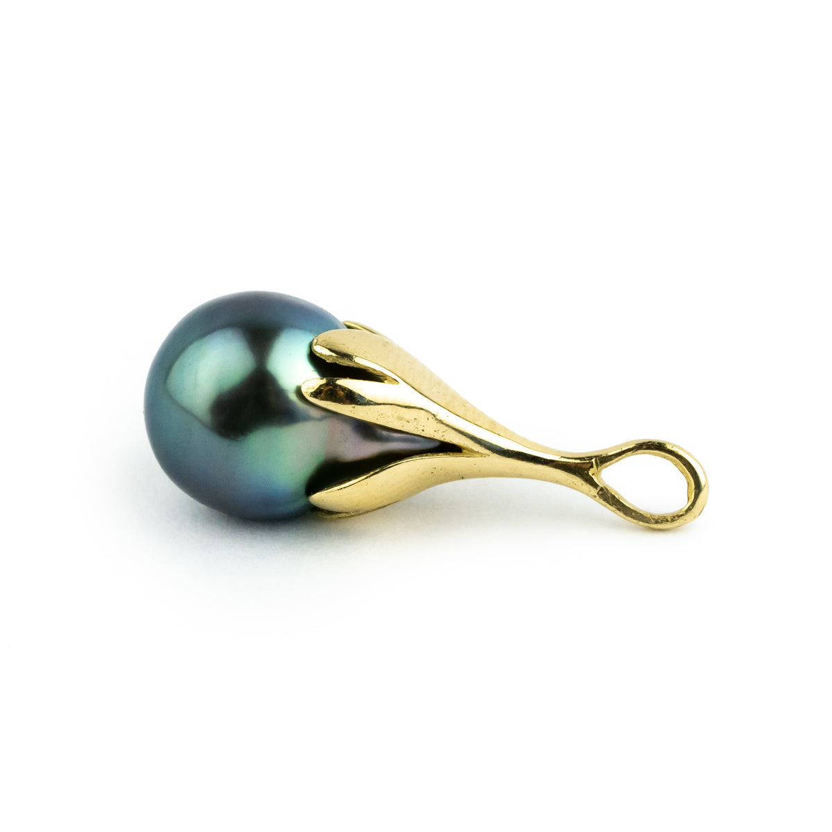 Ocean Blue 9.4mm Baroque Drop Tahitian Pearl Pendant