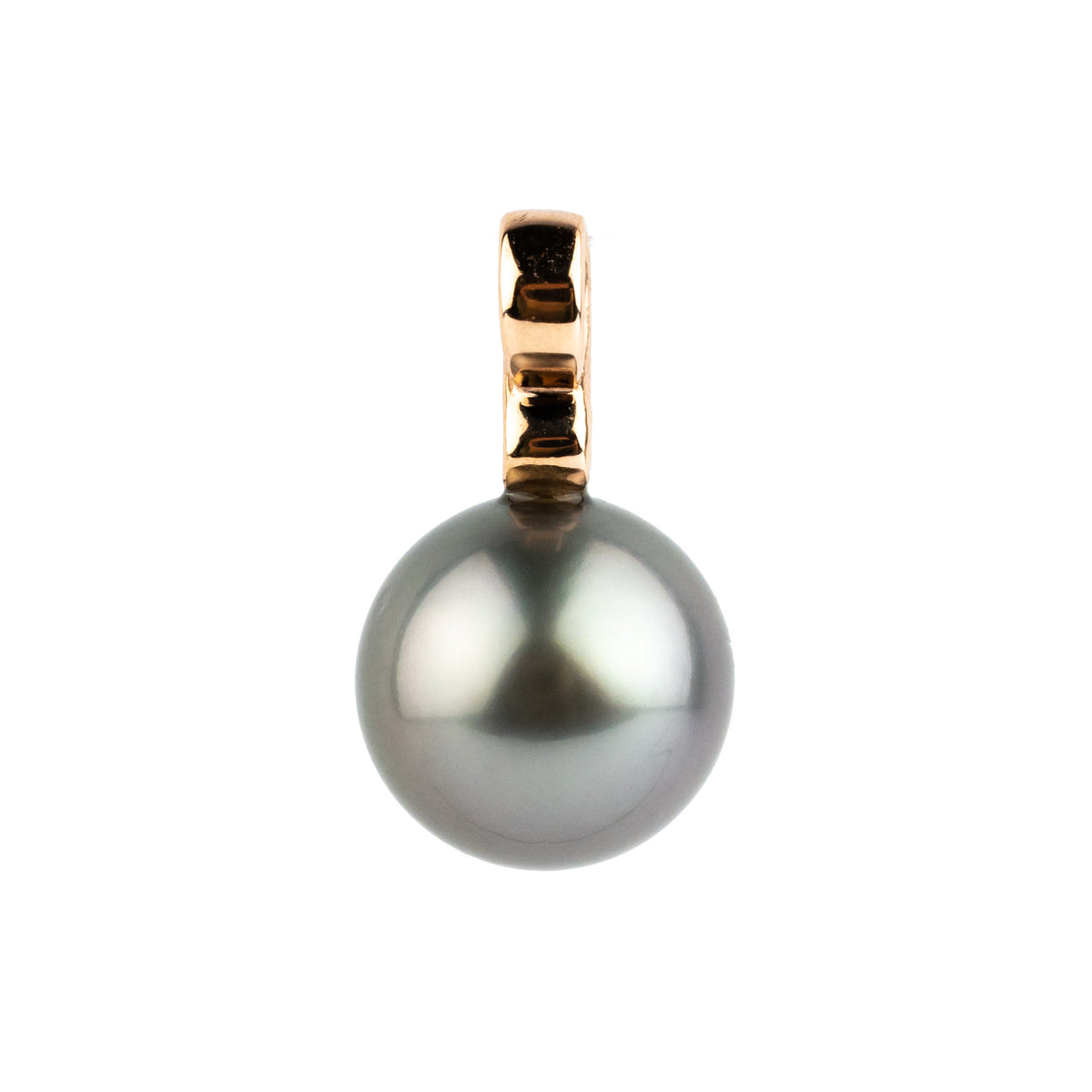 Silvery Lavender 10.7mm Tahitian Pearl Infinity Pendant on 14K Rose Gold