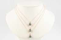 Light Pastel Tahitian Pearl & Diamond Étoile Necklace on 10K Rose Gold