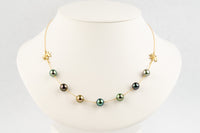 Coral Reef Septima Tiaré Tin-Cup Tahitian Pearl Necklace on 14k Yellow Gold