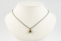 Coppery Green 10.9mm Tahitian Pearl Argent Necklace on Sterling Silver