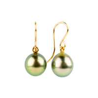 Bright Chartreuse Tahitian Pearl Dangles on 14/20 Gold-Filled