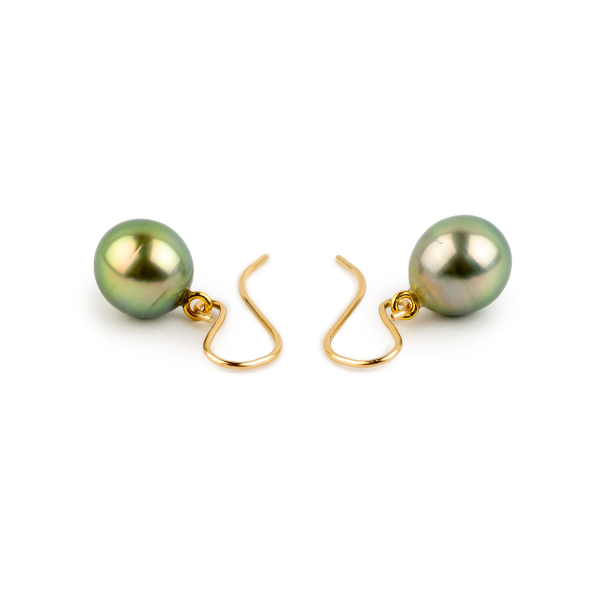 Bright Chartreuse Tahitian Pearl Dangles on 14/20 Gold-Filled