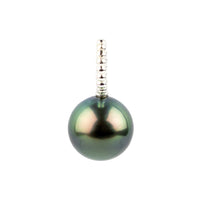Flashy Indigo Green 10mm Tahitian Pearl Pendant on Sterling Silver
