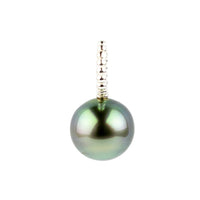 Luminous Blue Green 10mm Tahitian Pearl Pendant on Sterling Silver